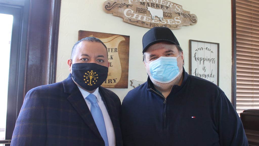 Mike Andrade had coffee at Buttermilk Pancake House in Munster to talk with the owner, Sam, about how his business is adjusting during the pandemic