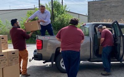 Mike Andrade visited CalCon Industrial Supply in Hammond to see how they’ve helped get Farmers to Families food boxes to those experiencing food insecurity