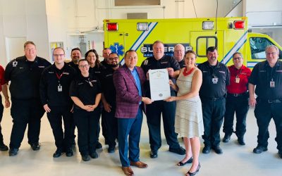 Mike Andrade honored Superior Ambulance, headquartered in Highland, with House Resolution 50 for their emergency medical services to NWI