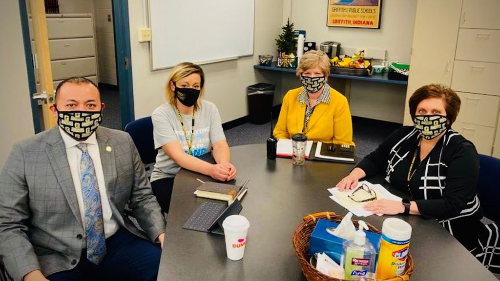 Mike Andrade Met with Griffith Middle/High School Principal, Christine Brenner, Superintendent Michele Riise, and Director of Exceptional Learners, Leah Dumezich