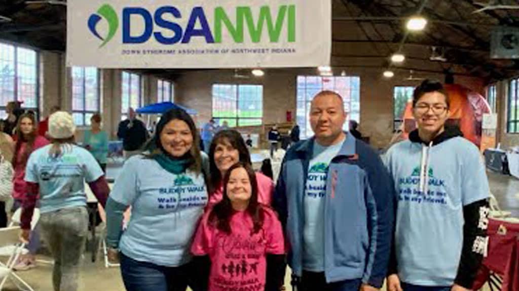 Mike Andrade kicked off the 2021 Buddy Walk with the Down Syndrome Association NWI
