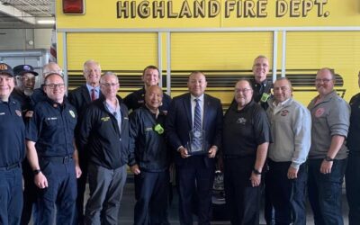 Mike Andrade received the 2022 Legislator of the Year award from the Indiana Fire Chiefs Association during the Lake County Fire Chiefs meeting