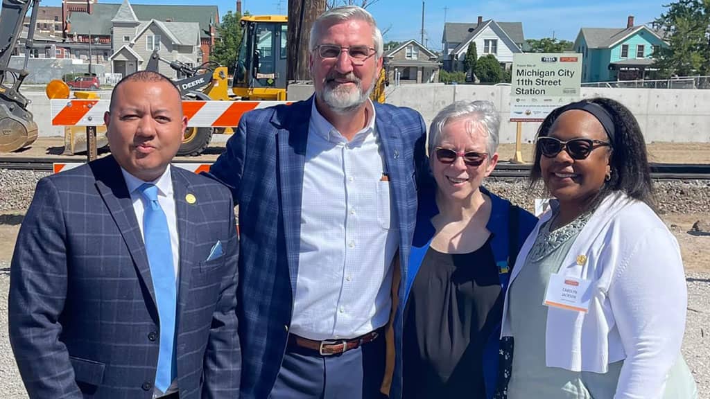 Mike Andrade participated at the South Shore Double Track ground-breaking ceremony and Press Conference with Governor Eric Holcomb and the NWI delegation