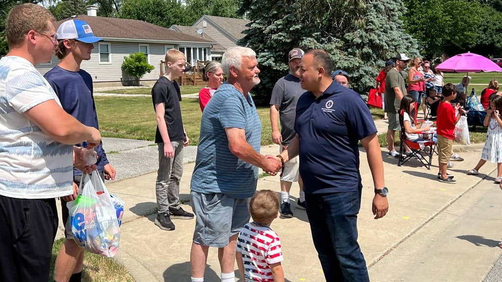 Mike Andrade walked in Griffith’s 4th of July parade